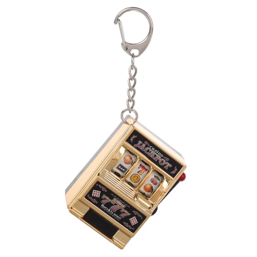 CLISPEED Mini Slotmaschinen Schlüsselanhänger Kreativer Glücksbringer mit Shake Funktion Lustiger Fruchtautomat Anhänger für Taschen und Schlüssel Vegas Party Accessoire von CLISPEED