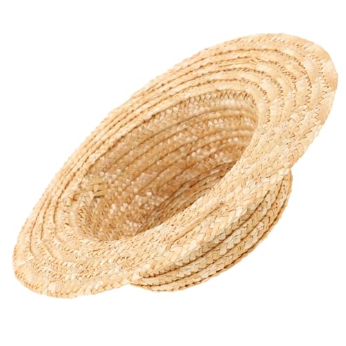 CLISPEED Mini Strohhut für Puppen Innendurchmesser Leichter Handgefertigter Runder Bastelhut für DIY Dekoration Partyzubehör und Foto Requisit Vielseitig Einsetzbar für Puppen und Kreative von CLISPEED
