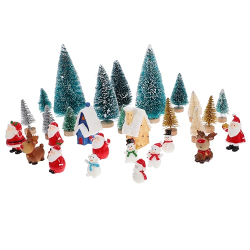 CLISPEED Mini Weihnachtsdeko Mikrolandschaft Figuren Weihnachtsfiguren für Puppenhaus Tischdeko Innenbereich Weihnachtsdekoration mit Detailreichen Miniaturmodellen von CLISPEED