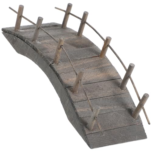 CLISPEED Mini-gartendekoration Häuser Statue Der Gartenbrücke Miniatur Dekorationen Fairy Gardens Brücke Zubehör Klein Dekorativ Puppe Mikro Märchenbrücke Wunderland Winzig Brown Holz von CLISPEED