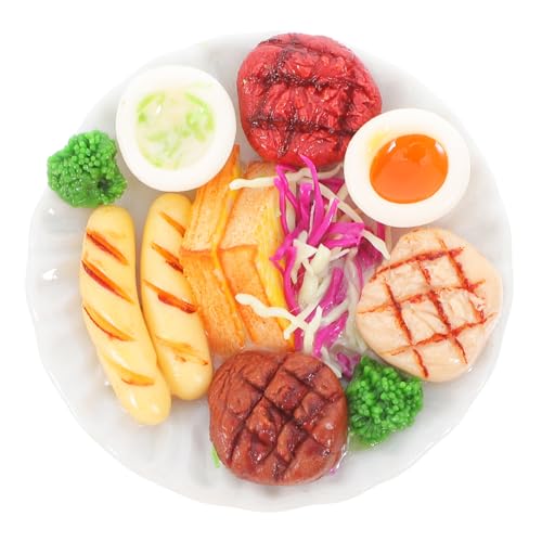 CLISPEED Miniatur Dollhouse Food Realistisches Mini Steak Brokkoli Ei Sandwich mit Mini Teller Spielküche Zubehör für Interaktives Lernen Familienzeit und Kreatives Rollenspiel CLISPEED Miniatur Dollhouse Food Realistisches Mini Steak Brokkoli Ei Sandwich mit Mini Teller Spielküche Zubehör für Interaktives Lernen Familienzeit und Kreatives Rollenspiel von CLISPEED