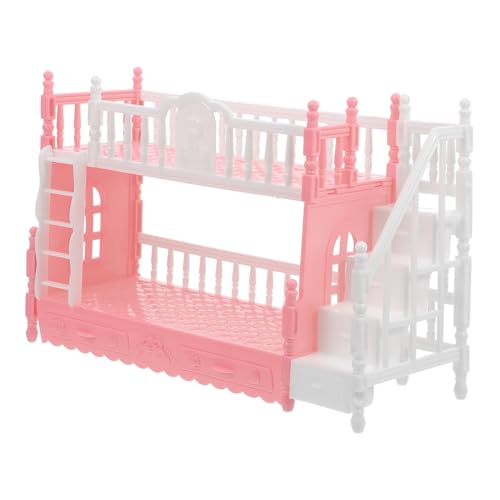 CLISPEED Miniatur Doppelstockbett Modell Puppenhaus Möbel Schlafzimmer mit Leiter Realistische Miniatur Einrichtung für Puppenhaus Jungen und Mädchen Zubehör von CLISPEED