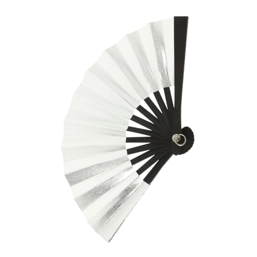 CLISPEED Miniatur Faltbarer Handventilator Silberfarben Tragbarer Papierfächer für Puppendekoration DIY Bastelset für Party und Fotorequisit Handlicher Mini Fächer von CLISPEED