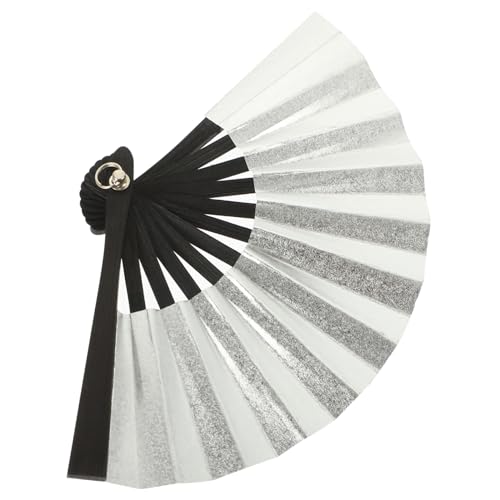 CLISPEED Miniatur Faltbarer Handventilator aus Papier und Silberfarbener DIY Mini Fächer für Puppendekoration Party Accessoire Langlebig und Detailreich Gestaltet von CLISPEED