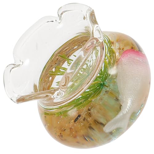 CLISPEED Miniatur Goldfischglas Aquarium Modell Miniaturrunde Glasdeko für Puppenhaus Mikro Haus Landschaft DIY Zubehör Zufällige Farbe Zufällige Farbe von CLISPEED