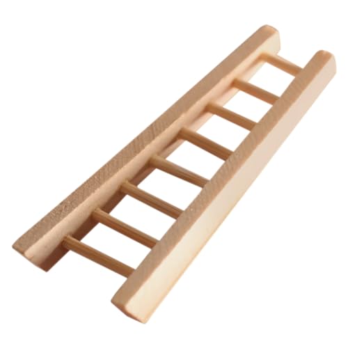 CLISPEED Miniatur Holzleiter Puppenhaus Zubehör Miniaturtreppe für Feengarten und DIY Bastelprojekte Detailreiche Kleine Holzleiter für Garten Balkon und Puppenhaus Dekoration von CLISPEED