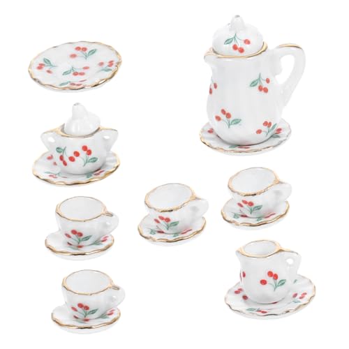 CLISPEED Miniatur Keramik Teeservice Teilig Rot Kirschmotiv Puppenhaus Zubehör Miniatur Küchen Dekoration Langlebig und Farbintensiv für Realistisches Spiel und Sammlungen CLISPEED Miniatur Keramik Teeservice Teilig Rot Kirschmotiv Puppenhaus Zubehör Miniatur Küchen Dekoration Langlebig und Farbintensiv für Realistisches Spiel und Sammlungen von CLISPEED
