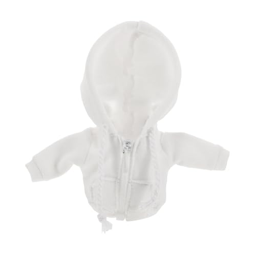 CLISPEED Miniatur Puppen Hoodie Weiß BJD Puppenhaus Kleidung Weiche Außenschicht Verarbeitung Passend für Kleine Puppen von CLISPEED