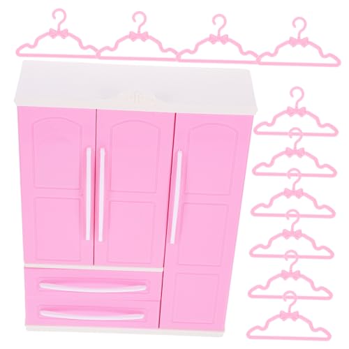 CLISPEED Miniatur Puppen Kleiderständer und Schrank DIY Puppen Kleiderbügel Robustes Formstabiles Puppenhaus Zubehör für Doll Clothes Storage und Schutz Langlebig und Praktisch von CLISPEED