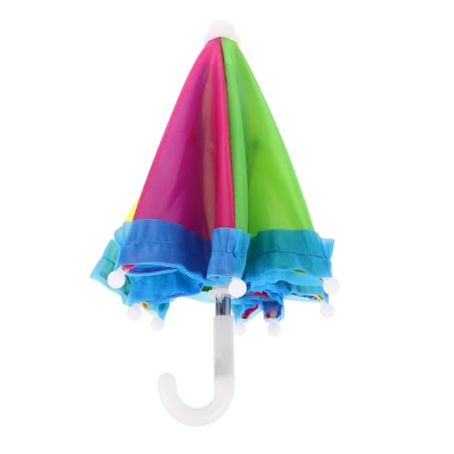 CLISPEED Miniatur Puppen Regenschirm Regenbogenfarben Weicher Stoff Puppenzubehör Für Sammeln Passend Für American Doll Zubehör von CLISPEED