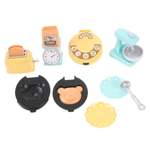 CLISPEED Miniatur Puppenhaus Küchenmodell Realistisches Mini Waffeleisen und Backzubehör Leichtes Bruchsicheres Puppenhaus Zubehör für Kreative Küchendekoration und Rollenspiele von CLISPEED