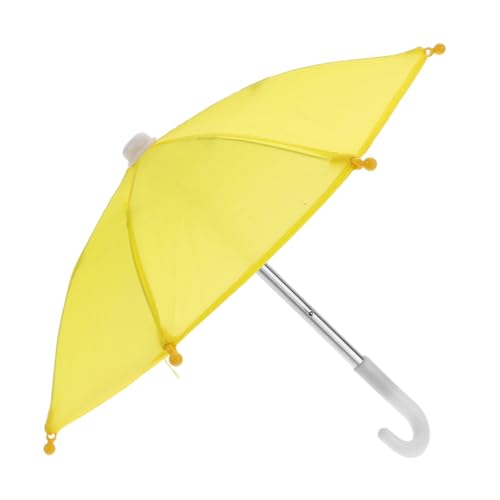 CLISPEED Miniatur Regenschirm für Puppen Gelber Puppenhaus Regenschirm aus Robustem Material Stilvolles und Detailreiches Zubehör für Puppendekoration und DIY von CLISPEED