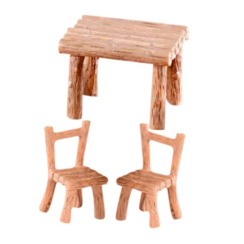 CLISPEED Miniatur Resin Gartenmöbel Set Teiliges Micro Landschaft Deko Set mit Miniatur Tisch und Stühlen Realistische Puppenhaus Möbel für DIY Mikrolandschaft und Terrarien Dekoration von CLISPEED