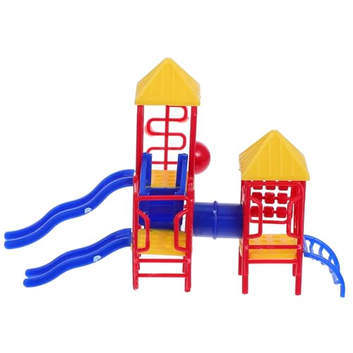 CLISPEED Miniatur Rutschbahn Spielplatz Modell Kleines Puppenhaus Ornament aus Kunststoff Glatte Oberfläche Lebendige Outdoor Kinderpark Dekoration Platzsparend für Wohn Zufällige Farbe von CLISPEED