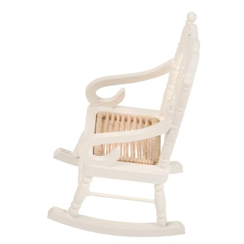 CLISPEED Miniatur Schaukelstuhl Maßstab Puppenhaus Möbel Weiß Holz mit Seil Sitz Dekoration Kinderzimmer Zubehör Ornament CLISPEED Miniatur Schaukelstuhl Maßstab Puppenhaus Möbel Weiß Holz mit Seil Sitz Dekoration Kinderzimmer Zubehör Ornament von CLISPEED