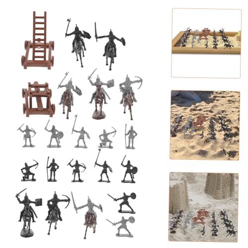 CLISPEED Miniatur Soldatenfiguren Mittelalterliche Reiter Kavallerie Modellspielzeug für Sandtisch Miniaturfiguren Rollenspiel Zubehör Kleine Kunststofffiguren für Diorama Gestaltung von CLISPEED