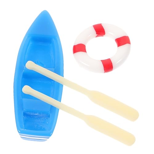 CLISPEED Miniatur Strandboot Deko mit Rettungsring und Paddel Resin Miniaturboot Figuren für DIY Micro-Landschaft Kleine Küsten Garten Puppenhaus Accessoires CLISPEED Miniatur Strandboot Deko mit Rettungsring und Paddel Resin Miniaturboot Figuren für DIY Micro-Landschaft Kleine Küsten Garten Puppenhaus Accessoires von CLISPEED