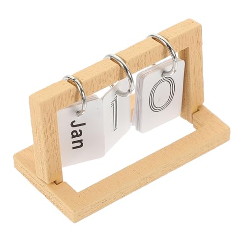 CLISPEED Miniatur Tischkalender Modell aus Holz Realistischer Flip Kalender für Puppenhaus Dekoratives Mini Haus Zubehör Geeignet als Foto Requisite und Kinderspielzeug von CLISPEED