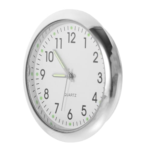 CLISPEED Miniatur Wanduhr Modell Miniatur Uhr für Puppenhaus Dekoration Elektronische Mini Wanduhr Silberrand Weiß Modern Kompakt Leicht für Puppenstuben Zubehör von CLISPEED