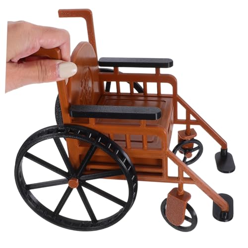 CLISPEED Miniatur-rollstuhlfigur, Actionfigur, Rollstuhlspielzeug, Bjd-Puppe, Realistisches Miniaturmodell, Rollenspiel Für Puppenhaus, Spielpuppenszene von CLISPEED