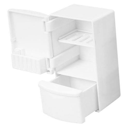 CLISPEED Minikühlschrank Spielzeugkühlschrank Miniatur Puppenhaus Gefrierschrank Zubehör Im Maßstab 1:12 Möbel Kühlschrank Mini-gefrierschrank Gefrierschrank Weiß Plastik von CLISPEED