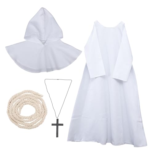 CLISPEED Mittelalterliche Priesterrobe mit Kapuze Herren Damen Halloween Cosplay Kostüm Gewand Renaissance Umhang für Karneval und Fest Unisex Kapuzenmantel für Halloween Party und von CLISPEED