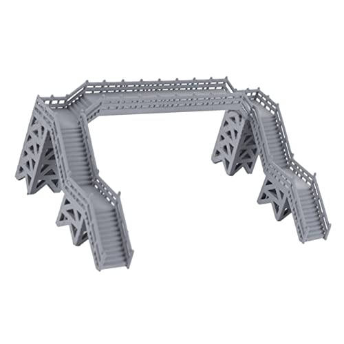 CLISPEED Modelleisenbahn Zug N Scale People Footbrücke Fußgängerbrückenmodell Züge Tisch Miniatur-spielzeuggebäude Modell Hängebrücke Modellgebäude Landschaft Grau Abs von CLISPEED