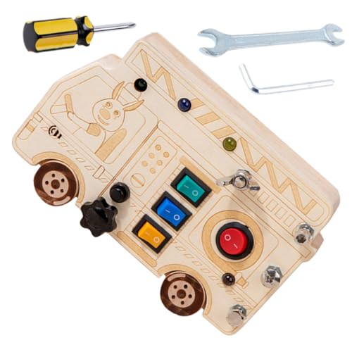 CLISPEED Montessori Busy Board für Kleinkinder Jahre Sensorisches Lernspielzeug mit Simulierten Schaltern und Handgriffen Fördert Feinmotorik und Hand Auge Koordination Sichere Langlebige von CLISPEED