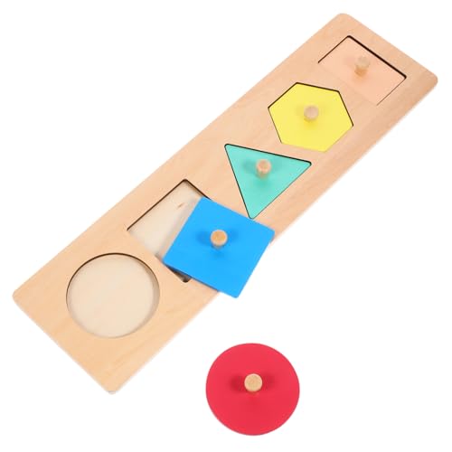 CLISPEED Montessori Holz Puzzle Geometrische Formen Steckspiel Lernspielzeug Fördert Feinmotorik und Farberkennung für Kleinkinder Ab Jahren von CLISPEED