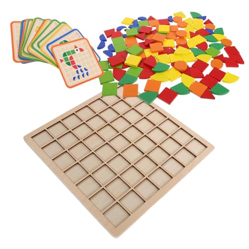 CLISPEED Montessori Holzpuzzle Teiliges aus Natürlichen Sicheren Holzformen Geometrisches Legespiel Feinmotorik und Formenerkennung für Kindergarten und Vorschulalter von CLISPEED