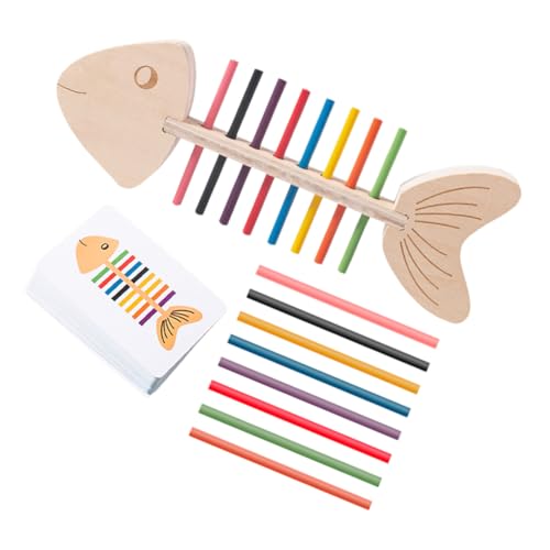 CLISPEED Montessori Lernspielzeug Farbzuordnung Holzspielzeug für Kleinkinder Farbensortierspiel zur Kognitiver Fähigkeiten und Motorik Karten Holzstäbe für Frühe Entwicklung und von CLISPEED