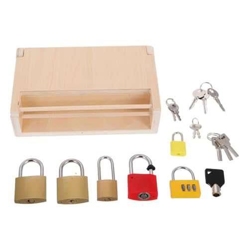 CLISPEED Montessori Spielzeugset mit Holzschloss und Schlüssel Pädagogisches Lernspielzeug Konzentration und Geduld für Ab Jahren Interaktive Aktivitäten für Eltern von CLISPEED