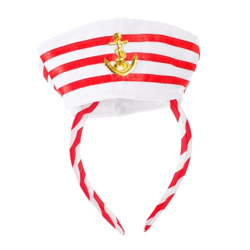 CLISPEED Navy Stirnband Stirnbänder Mit Matrosenmütze Piratenhut Segelmütze Nautisch Matrosenmütze Stirnbänder Bootfahren Halloween -party Zubehör Matrosenhut Captain Hut Tuch Rot CLISPEED Navy Stirnband Stirnbänder Mit Matrosenmütze Piratenhut Segelmütze Nautisch Matrosenmütze Stirnbänder Bootfahren Halloween -party Zubehör Matrosenhut Captain Hut Tuch Rot von CLISPEED