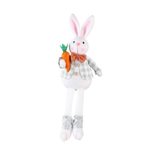 CLISPEED Niedlicher Osterhase Deko Puppe Plüschhase mit Langen Beinen Sitzend Weiches Stofftier Cartoon Hasenfigur für Osterdekoration und Partyaccessoire von CLISPEED