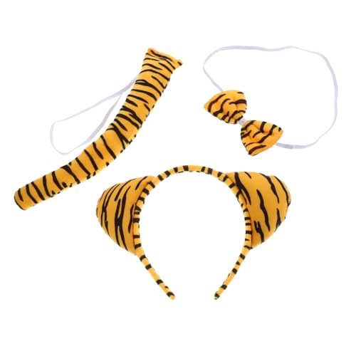 CLISPEED Niedriges Gewicht Tiger Kostüm mit Süßen Tierohren und Bequemes Cosplay Zubehör für Geburtstag Karneval Kindertag und Kostümparty von CLISPEED