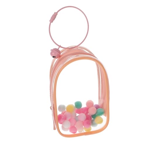 CLISPEED PVC Puppentasche Transparent mit Reißverschluss und Glocke Hochtransparente Displaytasche für Mini Puppen Tragbare Aufbewahrungstasche für Sammler und Puppenliebhaber von CLISPEED