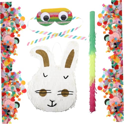 CLISPEED Pinata Osterhase aus Papier mit Stick und Augenbinde Buntes Kindergeburtstags Spielzubehör Robustes Pinata für Jungen und Mädchen Partydekoration CLISPEED Pinata Osterhase aus Papier mit Stick und Augenbinde Buntes Kindergeburtstags Spielzubehör Robustes Pinata für Jungen und Mädchen Partydekoration von CLISPEED