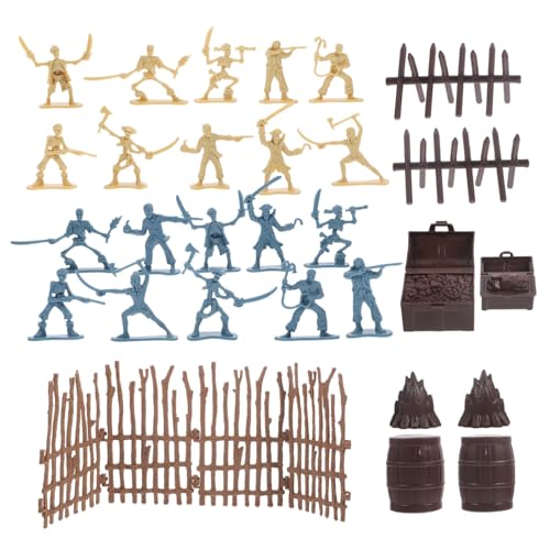 CLISPEED Piraten Spielset Teilig mit Skelett Krieger Figuren und Zubehör Robustes Abenteuer für Fantasievolles Rollenspiel und Sicheren Spielspaß von CLISPEED