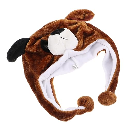 CLISPEED Plüsch Cosplay Hut mit Ohrenwärmer Flauschige Tiermütze Braun für Kalte Wintertage und Kinderkostüm Auffällige Warme Kopfbedeckung für Mädchen und Jungen von CLISPEED