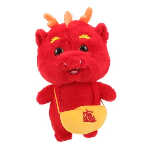 CLISPEED Plüsch Drache Kuscheltier Jahr des Drachen Stofftier Chinesischer Neujahrsdrache Rotes Drachen Maskottchen Weiches für Freunde Familie Feiertage von CLISPEED