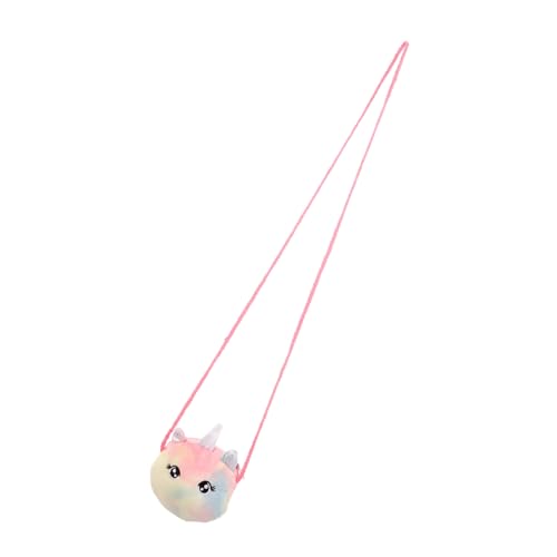 CLISPEED Plüsch Einhorn Umhängetasche Mädchen Niedliche Crossbody Tasche mit Langem Riemen Tragbare Einhorn Handtasche für Kleine Gegenstände als für Teens von CLISPEED