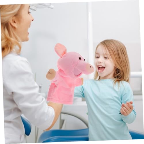 CLISPEED Plüsch Handpuppe Schwein Groß Weiches Tierhandpuppe für Geschichtenerzählen Fördert Kreativität Motorik und Kommunikation Lernspielzeug für Jungen und Mädchen von CLISPEED
