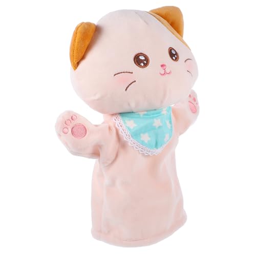 CLISPEED Plüsch Katze Handpuppe Cartoon Tier Handspielzeug Sicher Fördert Kreativität und Kommunikation für Interaktives Storytelling und Rollenspiele von CLISPEED