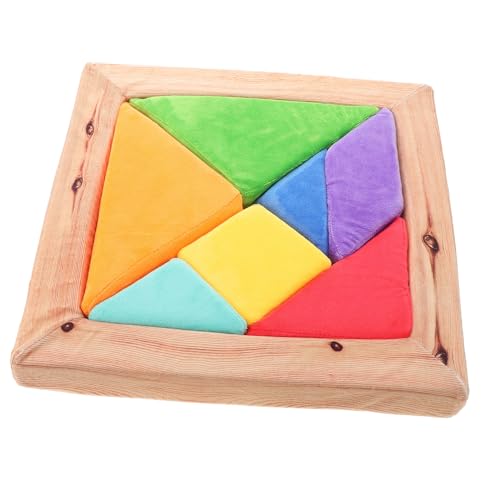 CLISPEED Plüsch Puzzle Abnehmbares Kissen Geometrische Formen Kreatives Lernspielzeug für Hand Auge Koordination und Problemlösung Geschenkidee Kinderfest von CLISPEED