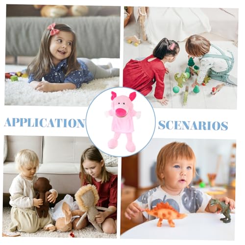 CLISPEED Plüsch Tier Handpuppe Schwein Interaktive Kuscheltier Handpuppe für Geschichten Erzählen Kreatives Rollenspiel und Familienunterhaltung Weiches Cartoon Stofftier von CLISPEED