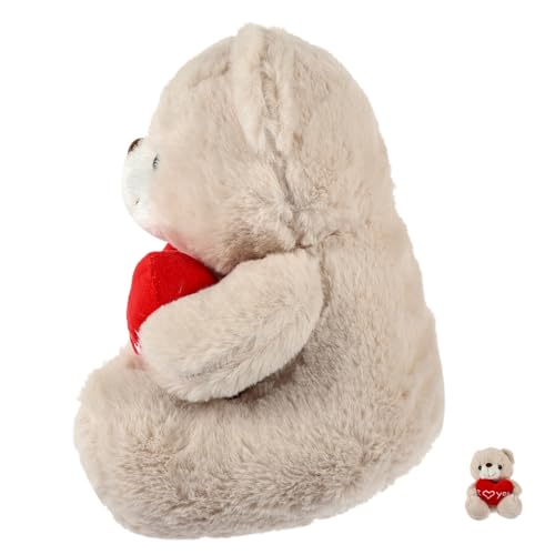 CLISPEED Plüschbär Kuscheltier mit Herz Weiches Valentinstagsgeschenk für Hautfreundliches Material Niedliches Stofftier als Dekoration und Geschenkidee von CLISPEED