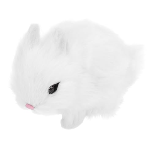 CLISPEED Plüschhase Dekoration Realistisches Kaninchen Modell Kuscheltier Desktop Ornament Weiß Niedliches Hasen Design für Kinderzimmer von CLISPEED