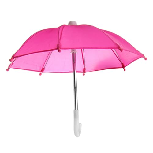 CLISPEED Puppe Mini-Regenschirm Miniatur-Regenschirm- winzig süßer Mini-Regenschirm für Miniaturen mini Regenschirm Rosafarbener Regenschirm Miniaturspielzeug Mini Möbel Polyester Rosy von CLISPEED