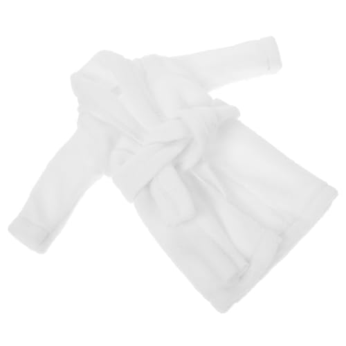 CLISPEED Puppen Bademantel Outfit Weihnachten Zubehör Puppenkleidung Weißer Morgenmantel für Miniaturpuppen Elegantes Design für Puppenliebhaber Perfektes von CLISPEED