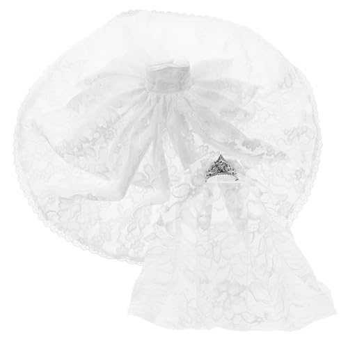 CLISPEED Puppen Brautkleid mit Großem Rock und Langem Schleier Weißes Hochzeitskleid für Mädchenpuppen Leichtes zum Ankleiden und Dekoratives Puppenkleid für DIY und Familienaktivitäten von CLISPEED